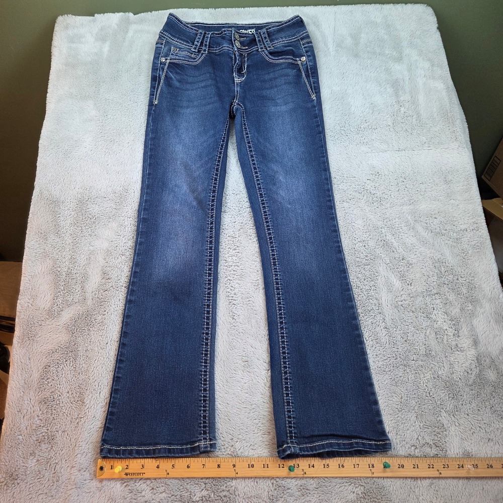 Wallflower Bootcut Jeans Womens 1S Junior Luscious Curvy Embellished Indigo
